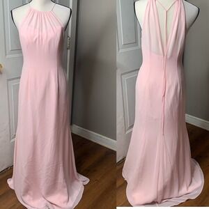 WTOO BHLDN wispy pink‎ open back maxi gown train size 6 prom wedding guest